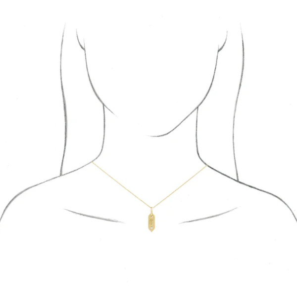 Vertical Hexagon Diamond Initial Necklace