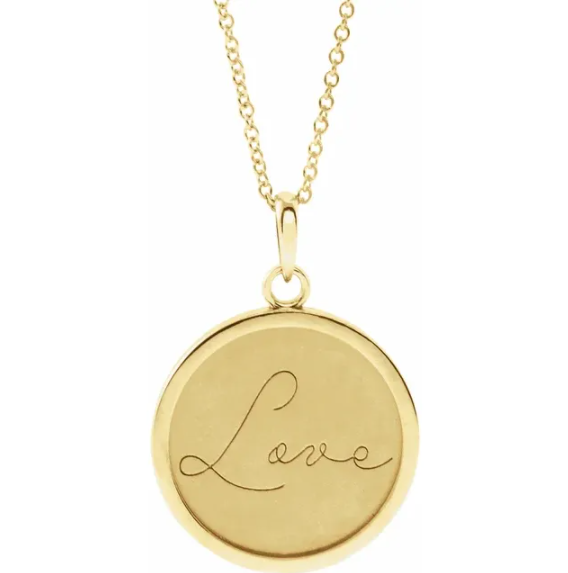 Disc Necklace (Love, Live, Hope)