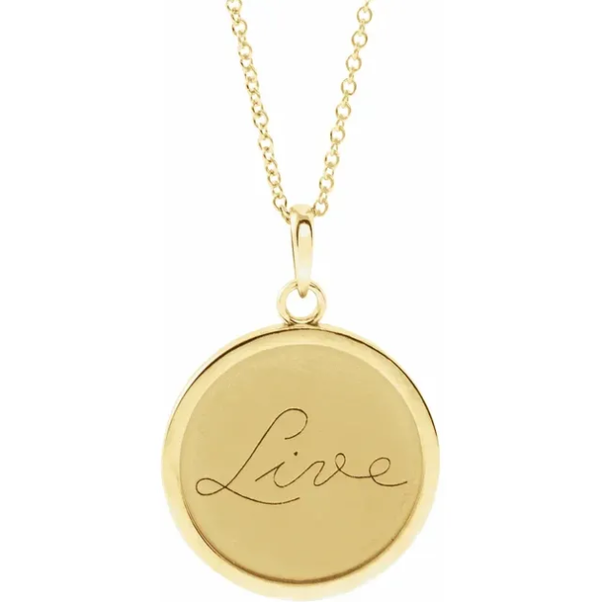 Disc Necklace (Love, Live, Hope)