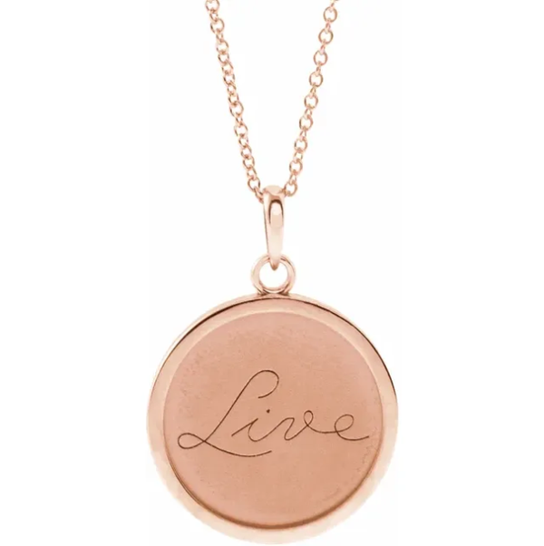 Disc Necklace (Love, Live, Hope)