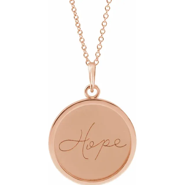 Disc Necklace (Love, Live, Hope)