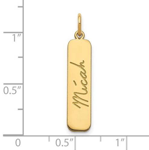 Vertical Engravable Bar Necklace
