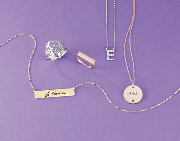 Alphabet diamond block necklace