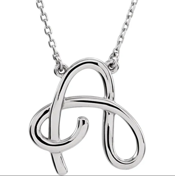 Alphabet Cursive/Script Letter Necklace