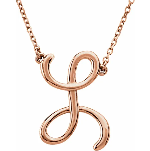 Rose Gold Lowercase Letter Initial Alphabet Bracelet With 