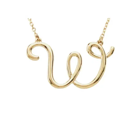 Alphabet Cursive/Script Letter Necklace