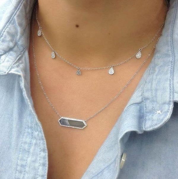 Hexagon Diamond ID Necklace