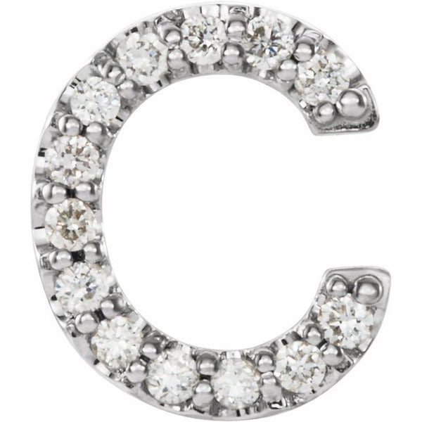 Alphabet diamond block earring