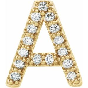 Alphabet diamond block earring