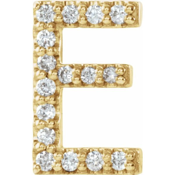 Alphabet diamond block earring