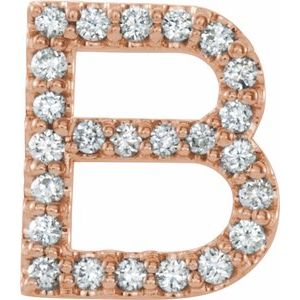 Alphabet diamond block earring