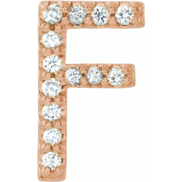 Alphabet diamond block earring