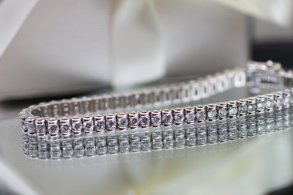 Diamond Channel Bar Line Bracelet (Natural AAAA Diamonds 5.16 ct)