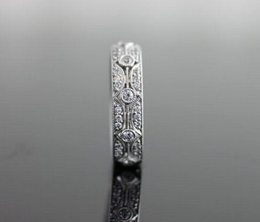 Vintage Milgrain Diamond Band