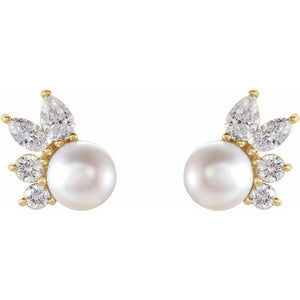 diamond and pearl earring