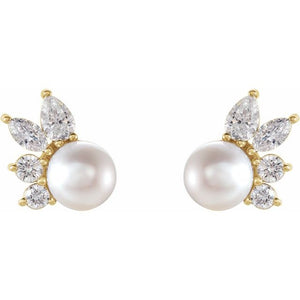 diamond and pearl earring