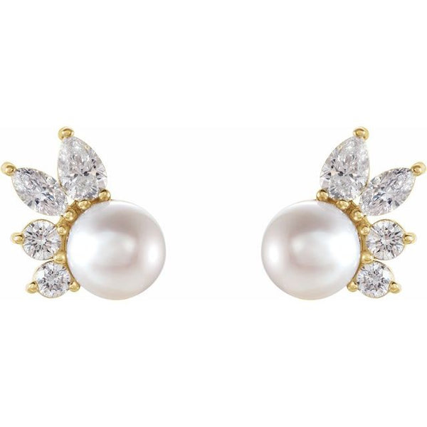 diamond and pearl earring