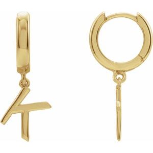Alphabet block letter huggie earring