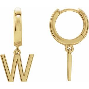 Alphabet block letter huggie earring