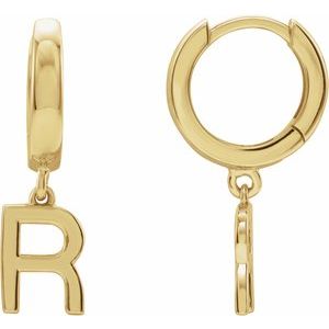 Alphabet block letter huggie earring