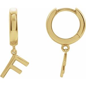 Alphabet block letter huggie earring