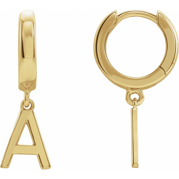Alphabet block letter huggie earring