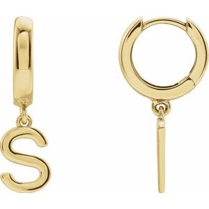 Alphabet block letter huggie earring