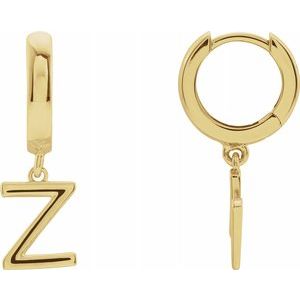 Alphabet block letter huggie earring