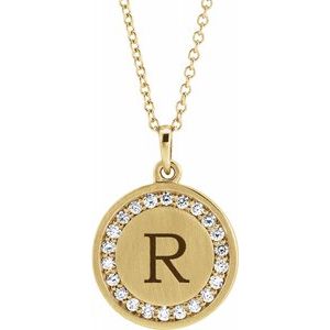 Circle Signet Diamond Halo Necklace