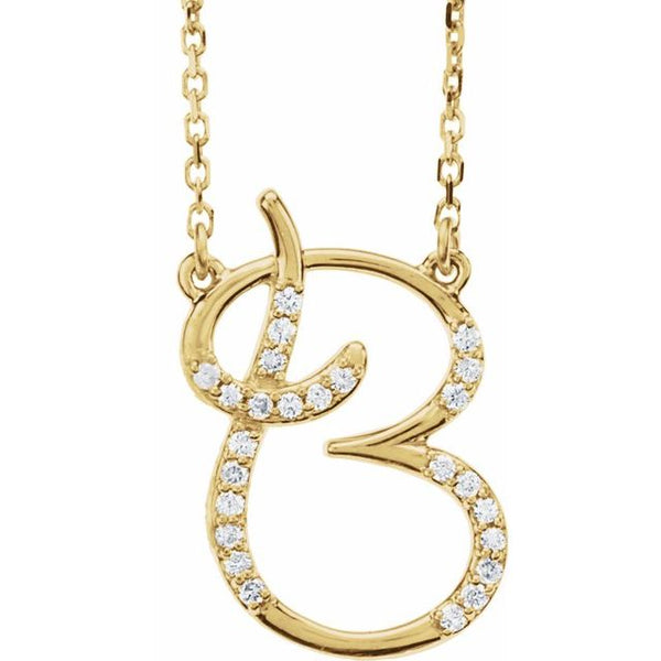 Alphabet Cursive/Script Diamond Letter Necklace
