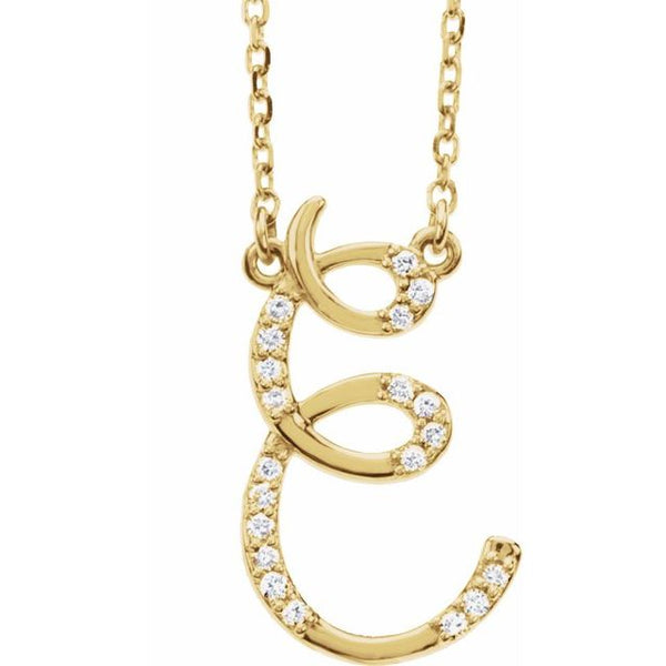 Alphabet Cursive/Script Diamond Letter Necklace