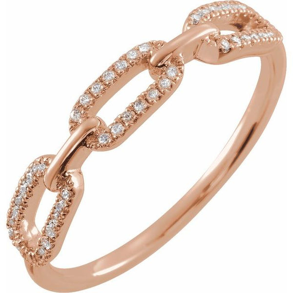 Chain Link Diamond Ring