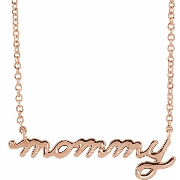 "mommy" cursive script necklace