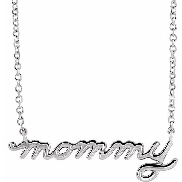 "mommy" cursive script necklace