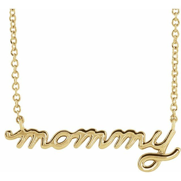 "mommy" cursive script necklace