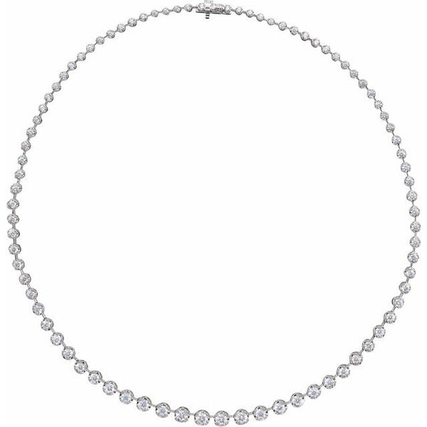 Graduated Diamond Tennis Necklace Lab Grown The Classic Gem