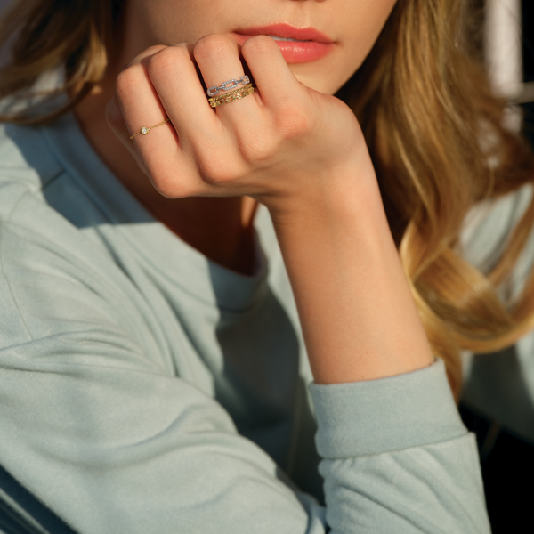 Chain Link Diamond Ring