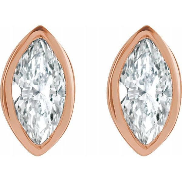 Marquise Diamond Bezel Studs