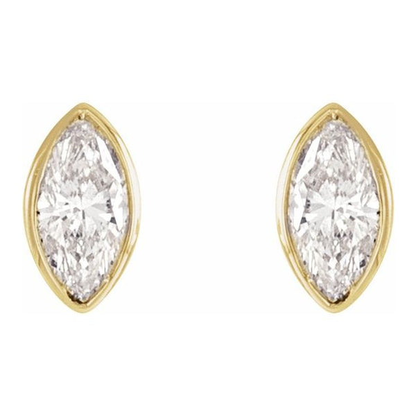 Marquise Diamond Bezel Studs