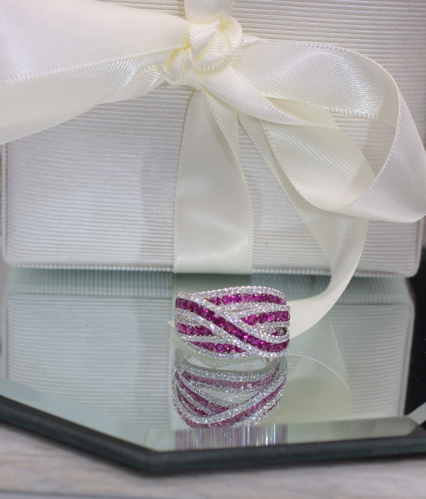 Ruby and Diamond Cocktail Ring