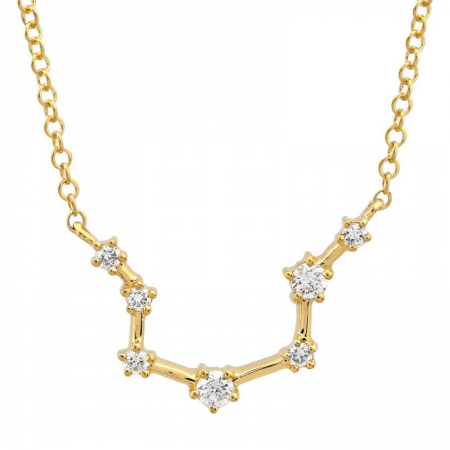 Forever Love Constellation Necklace 14K Gold Diamond White