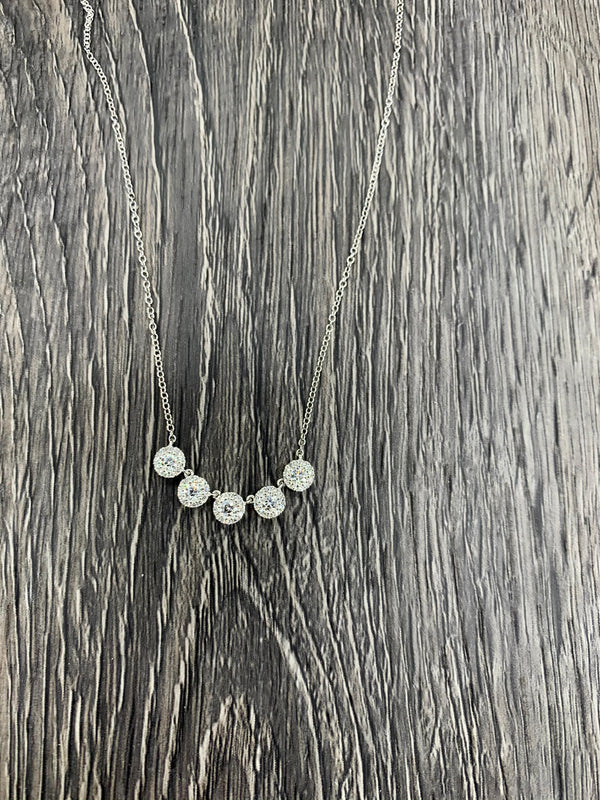 Five Halo Necklace