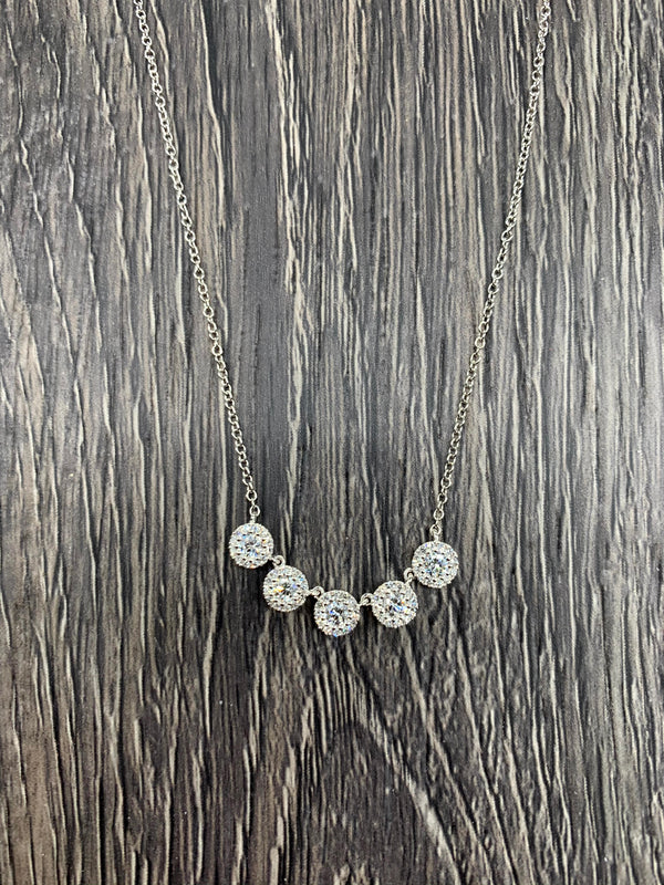 Five Halo Necklace