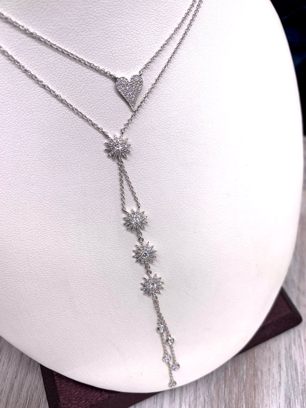 Star Drop Lariat Necklace