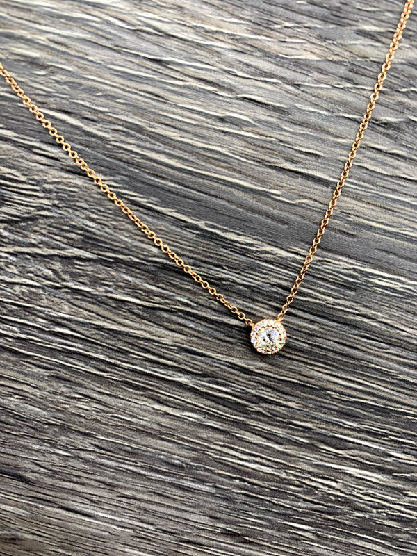 Round Halo Necklace