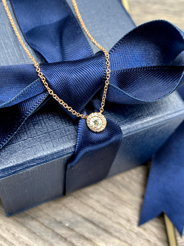 Round Halo Necklace