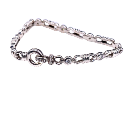 Round Diamond Bezel Line Tennis Bracelet