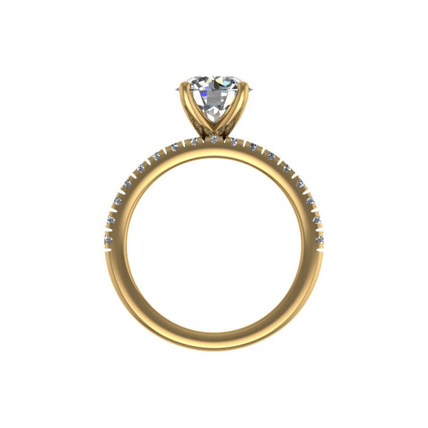 Tulip Prong Pave' Engagement Ring (Midi)