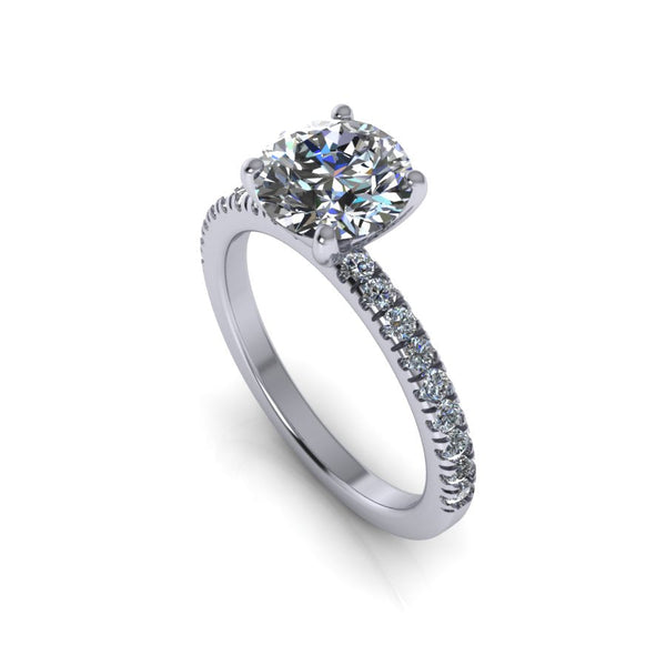 Tulip Prong Pave' Engagement Ring (Midi)