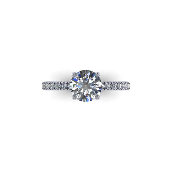 Tulip Prong Pave' Engagement Ring (Midi)